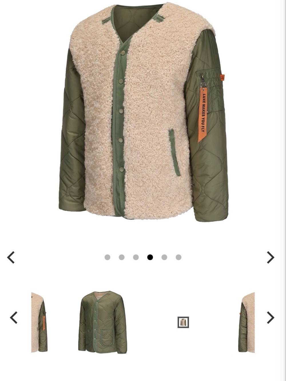 Australia Luxe Women’s Reversible Olive Quilted Jacket with Sherpa Lining - XS